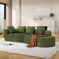 Christopher Knight Home 116" Modern Curved Sectional Sofa With High-Density Sponge And 4 Pillows 25 Christopher Knight Home 116" Modern Curved Sectional Sofa With High-Density Sponge And 4 Pillows -Living Furniture GUEST b4e96ce0 633b 4db9 b7ec 7b9cee4ada06