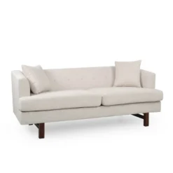 Mableton Mid-Century Modern Upholstered 3 Seater Sofa - Christopher Knight Home -Living Furniture GUEST b52e1b44 1b0f 470d a7a4 a71963e03d0e
