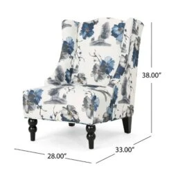 Toddman High-Back Club Chair Floral Print Blue - Christopher Knight Home 7 Toddman High-Back Club Chair Floral Print Blue - Christopher Knight Home -Living Furniture GUEST b5b8df13 abb3 4d25 9f10 4218e8cad6de