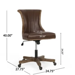 Coulee Contemporary Upholstered Roll Back Swivel Office Chair Dark Brown/Natural - Christopher Knight Home 22 Coulee Contemporary Upholstered Roll Back Swivel Office Chair Dark Brown/Natural - Christopher Knight Home -Living Furniture GUEST b5c43bc6 3348 4a01 85ce 9caa9e8dcbbf