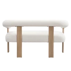 Christopher Knight Home Webb 53" Modern Rubberwood Boucle Upholstered Loveseat -Living Furniture GUEST b6176a08 b4d4 42f5 9c8b 4070be46dac3