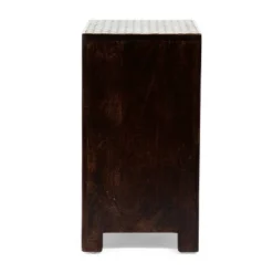 Benewah Handcrafted Boho 3 Drawer Mango Wood Nightstand Dark Walnut/Black/White - Christopher Knight Home -Living Furniture GUEST b7592e8d 29dd 4af6 8195 fed1aa460276