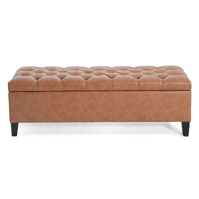 Christopher Knight Home Tartaglia Contemporary Faux Leather Upholstered Button Tufted Storage Ottoman 1 Christopher Knight Home Tartaglia Contemporary Faux Leather Upholstered Button Tufted Storage Ottoman