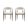 Christopher Knight Home Jaromir Modern Upholstered Iron Dining Chairs With Curved Open Back (Set Of 2)