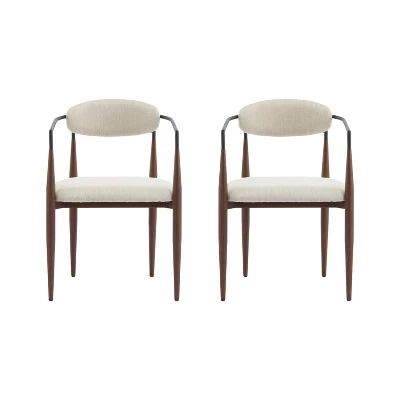 Christopher Knight Home Jaromir Modern Upholstered Iron Dining Chairs With Curved Open Back (Set Of 2) 1 Christopher Knight Home Jaromir Modern Upholstered Iron Dining Chairs With Curved Open Back (Set Of 2)