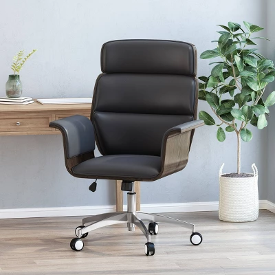 Cannonade Mid Century Modern Swivel Office Chair Black/Gray - Christopher Knight Home 1 Cannonade Mid Century Modern Swivel Office Chair Black/Gray - Christopher Knight Home