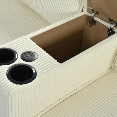Christopher Knight Home Dave Reversible Corduroy L-Shaped Sofa With Cup Holders And Storage 8 Christopher Knight Home Dave Reversible Corduroy L-Shaped Sofa With Cup Holders And Storage - Image 8