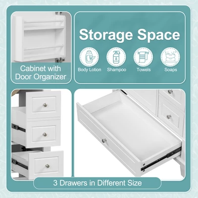 Christopher Knight Home Thomas 30" Bathroom Vanity With Sink, One Door With Shelf And Three Drawers 7 Christopher Knight Home Thomas 30" Bathroom Vanity With Sink, One Door With Shelf And Three Drawers - Image 7