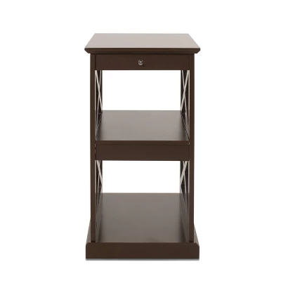 Vernon Contemporary 2 Shelf Side Table Dark Walnut - Christopher Knight Home 4 Vernon Contemporary 2 Shelf Side Table Dark Walnut - Christopher Knight Home - Image 4