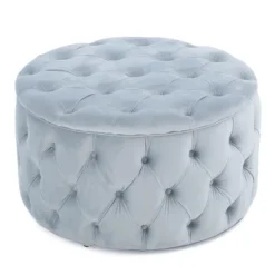 Zelfa New Velvet Ottoman - Christopher Knight Home -Living Furniture GUEST ba394fe2 3c0c 4e5e b199 ec31ef117b20
