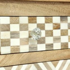 Sandia Handcrafted Boho 4 Drawer Mango Wood Nightstand Natural/White - Christopher Knight Home -Living Furniture GUEST bb537a68 5ec3 46a5 a801 82edef17d0fb