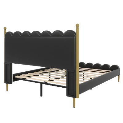 Christopher Knight Home Caitria Contemporary Faux Leather Platform Bed With Headboard And Footboard 7 Christopher Knight Home Caitria Contemporary Faux Leather Platform Bed With Headboard And Footboard - Image 7