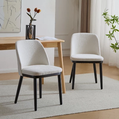 Christopher Knight Home Horizon Mid-Century Modern Upholstered Dining Chairs With Curved Backrest (Set Of 2) 9 Christopher Knight Home Horizon Mid-Century Modern Upholstered Dining Chairs With Curved Backrest (Set Of 2) - Image 9