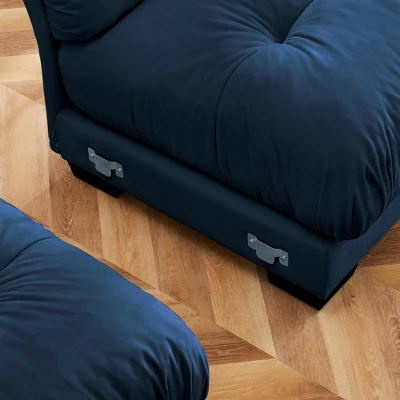 Christopher Knight Home Crane 130" Modern 3 Seater Velvet Sofa With Bolstered Armrests 5 Christopher Knight Home Crane 130" Modern 3 Seater Velvet Sofa With Bolstered Armrests - Image 5