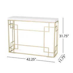 Depue Modern Glam Geometric Console Table Gold/White - Christopher Knight Home 17 Depue Modern Glam Geometric Console Table Gold/White - Christopher Knight Home -Living Furniture GUEST bd9f60e5 b76b 45e2 85cd 4164df12f4c6