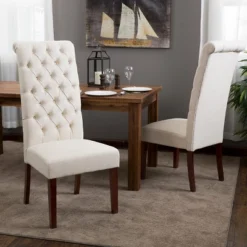 Set Of 2 Leorah Tall Back Tufted Dining Chair - Christopher Knight Home -Living Furniture GUEST bdafbe06 7019 40ca ba71 d20a5df39f4d