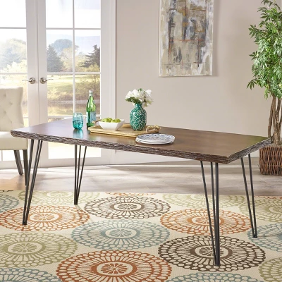 70.5" Chana Industrial Live Edge Rectangular Dining Table Natural - Christopher Knight Home 1 70.5" Chana Industrial Live Edge Rectangular Dining Table Natural - Christopher Knight Home