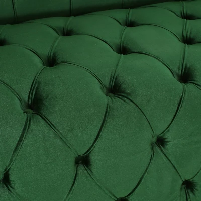 Sagewood Contemporary Velvet Tufted 3 Seater Sofa Emerald/Espresso - Christopher Knight Home 6 Sagewood Contemporary Velvet Tufted 3 Seater Sofa Emerald/Espresso - Christopher Knight Home - Image 6