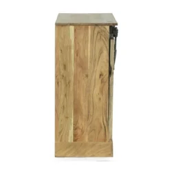 Laymon Modern Industrial Handcrafted Acacia Wood Live Edge Sideboard With Sliding Door Natural/Black - Christopher Knight Home -Living Furniture GUEST c07e2ac6 1dcd 4c5c 8605 f5b3f4a05d8d