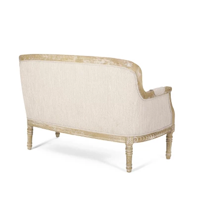 Christopher Knight Home Trask French Country 49.75"W Fabric Upholstered Loveseat 5 Christopher Knight Home Trask French Country 49.75"W Fabric Upholstered Loveseat - Image 5