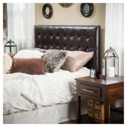 California/King Austin Tufted Bonded Leather Headboard Brown - Christopher Knight Home -Living Furniture GUEST c1b6dfae fef9 4ec9 bb82 1bfd313a1090