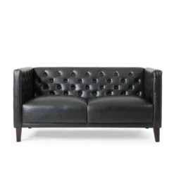 Rockney Contemporary Upholstered Tufted Loveseat - Christopher Knight Home -Living Furniture GUEST c2b4c830 cac9 47c5 ba35 a762f180a95f