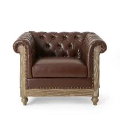 Castalia Chesterfield Tufted Club Chair With Nailhead Trim Midnight - Christopher Knight Home -Living Furniture GUEST c376fdf3 affc 4bba 9b60 e7029e59fe6b