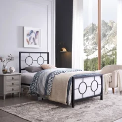 Francoise Modern Contemporary Iron Platform Bed - Christopher Knight Home