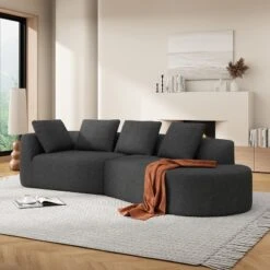 Christopher Knight Home 116" Modern Curved Sectional Sofa With High-Density Sponge And 4 Pillows 24 Christopher Knight Home 116" Modern Curved Sectional Sofa With High-Density Sponge And 4 Pillows -Living Furniture GUEST c3f15a3b 6a4d 4797 9cc2 b82a9f144078