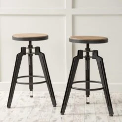 Set Of 2 Isla Swivel Barstool Antique Wood - Christopher Knight Home