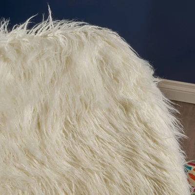 Cheryiie Faux Fur Accent Chair White - Christopher Knight Home 2 Cheryiie Faux Fur Accent Chair White - Christopher Knight Home - Image 2