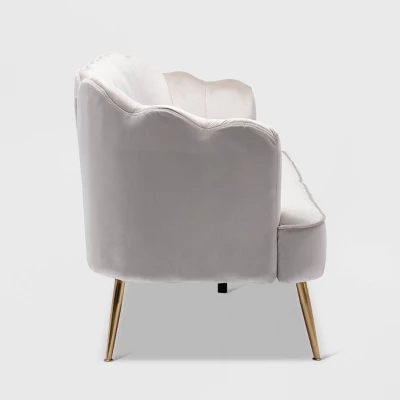 Reitz Modern Glam Velvet Channel Stitch 3 Seater Shell Sofa - Christopher Knight Home 4 Reitz Modern Glam Velvet Channel Stitch 3 Seater Shell Sofa - Christopher Knight Home - Image 4