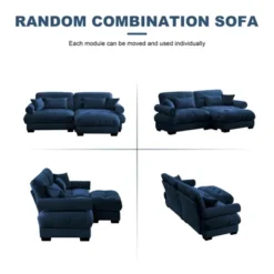 Christopher Knight Home Alger 93.7" Oversized Velvet L-Sectional Sofa With Ottoman -Living Furniture GUEST c5836faa a301 49b3 940b 4f39aafb6be5