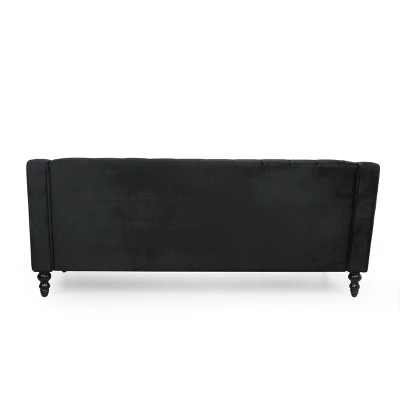 Knouff Modern Glam Tufted Velvet 3 Seater Sofa - Christopher Knight Home 5 Knouff Modern Glam Tufted Velvet 3 Seater Sofa - Christopher Knight Home - Image 5