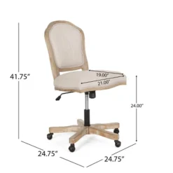 Scilley French Country Upholstered Swivel Office Chair - Christopher Knight Home -Living Furniture GUEST c70c08a2 a9cc 43c2 972a 538413ee43d7