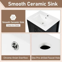 Christopher Knight Home Feldspar Vintage 24" Freestanding Bathroom Vanity With Ceramic Sink -Living Furniture GUEST c716e828 fc93 4c59 9369 38c09a5b8027