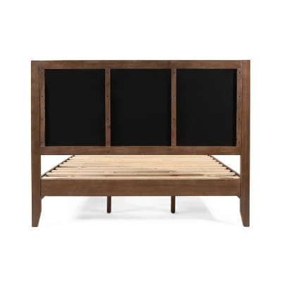 Christopher Knight Home Aura Acacia Wood Upholstered Bed Frame With Headboard And Footboard 5 Christopher Knight Home Aura Acacia Wood Upholstered Bed Frame With Headboard And Footboard - Image 5