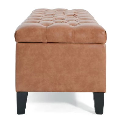 Christopher Knight Home Tartaglia Contemporary Faux Leather Upholstered Button Tufted Storage Ottoman 5 Christopher Knight Home Tartaglia Contemporary Faux Leather Upholstered Button Tufted Storage Ottoman - Image 5
