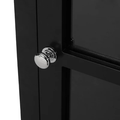 Maynard Contemporary Glass Paneled Kitchen Cart Natural/Black - Christopher Knight Home 11 Maynard Contemporary Glass Paneled Kitchen Cart Natural/Black - Christopher Knight Home - Image 11