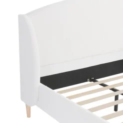 Christopher Knight Home Nicky Boucle Upholstered Platform Bed With Wingback Headboard, White -Living Furniture GUEST c8491667 8f0f 428c 9d55 149851e79707