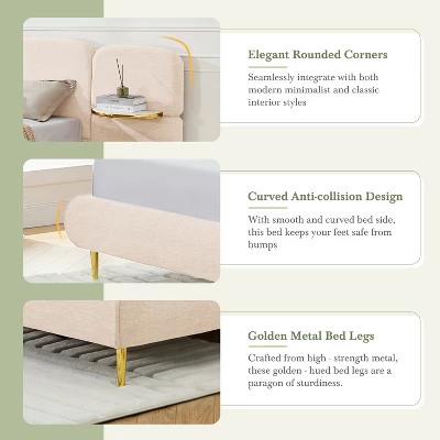 Christopher Knight Home Lindis Modern Upholstered Bed With 2 Built-in Shelves 5 Christopher Knight Home Lindis Modern Upholstered Bed With 2 Built-in Shelves - Image 5