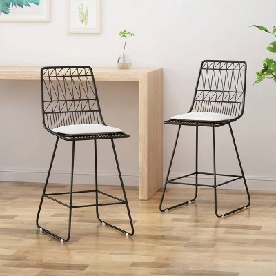 Set Of 2 Walcott Modern Iron Counter Height Barstools - Christopher Knight Home 1 Set Of 2 Walcott Modern Iron Counter Height Barstools - Christopher Knight Home