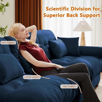 Christopher Knight Home Bernal 93.7" Modern 2 Seat Velvet Round Arm Sofa With Pillows 3 Christopher Knight Home Bernal 93.7" Modern 2 Seat Velvet Round Arm Sofa With Pillows - Image 3