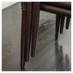 Set Of 4 Comstock Bonded Leather Stackable Dining Chair Brown - Christopher Knight Home: Upholstered, Metal Legs, No Assembly Required -Living Furniture GUEST ca7e4bcb 91f5 48bb 878b 5150f8af5186