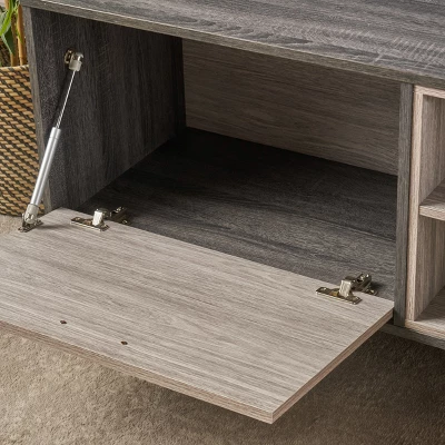 Veda Mid Century Modern TV Stand For TVs Up To 48" Gray - Christopher Knight Home 2 Veda Mid Century Modern TV Stand For TVs Up To 48" Gray - Christopher Knight Home - Image 2