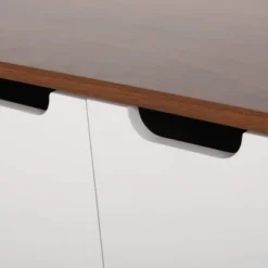 Pickfair Mid-Century Modern 2 Door Cabinet Walnut/White - Christopher Knight Home -Living Furniture GUEST caee0aec 9613 4c59 a656 af6ee7f6963f