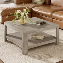 Christopher Knight Home Cletes Indoor Modern Double Layers Design Square Coffee Table -Living Furniture GUEST cc162ed4 b3c5 41cc 8ad5 1d7f50cbaadd