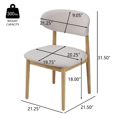 Christopher Knight Home Bulwarth Mid-Century Modern Rubberwood Upholstered Dining Chair With Curved Back (Set Of 2) 2 Christopher Knight Home Bulwarth Mid-Century Modern Rubberwood Upholstered Dining Chair With Curved Back (Set Of 2) - Image 2