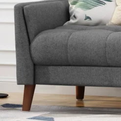 Candace Mid Century Modern Loveseat Dark Gray - Christopher Knight Home -Living Furniture GUEST cc6b8d49 eb2f 4e37 b808 7dfc8292f099