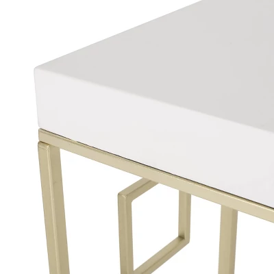 Depue Modern Glam Geometric Console Table Gold/White - Christopher Knight Home 8 Depue Modern Glam Geometric Console Table Gold/White - Christopher Knight Home - Image 8
